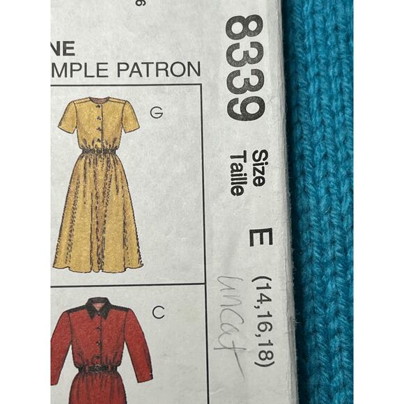 McCalls 8339 Sewing pattern shirt dress swing pencil skirt size 14 16 18 - Picture 2 of 7